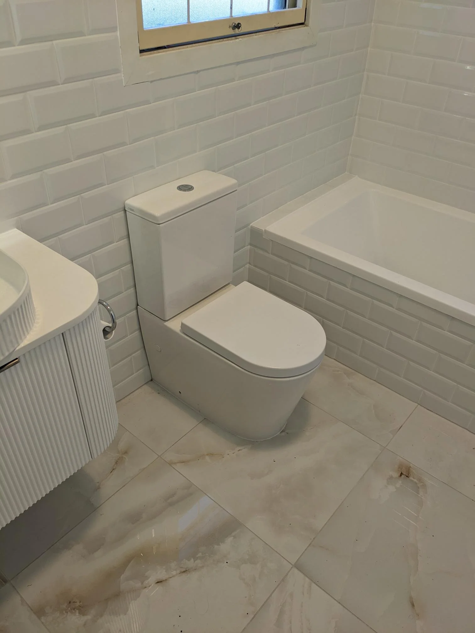 Marble floor tiling